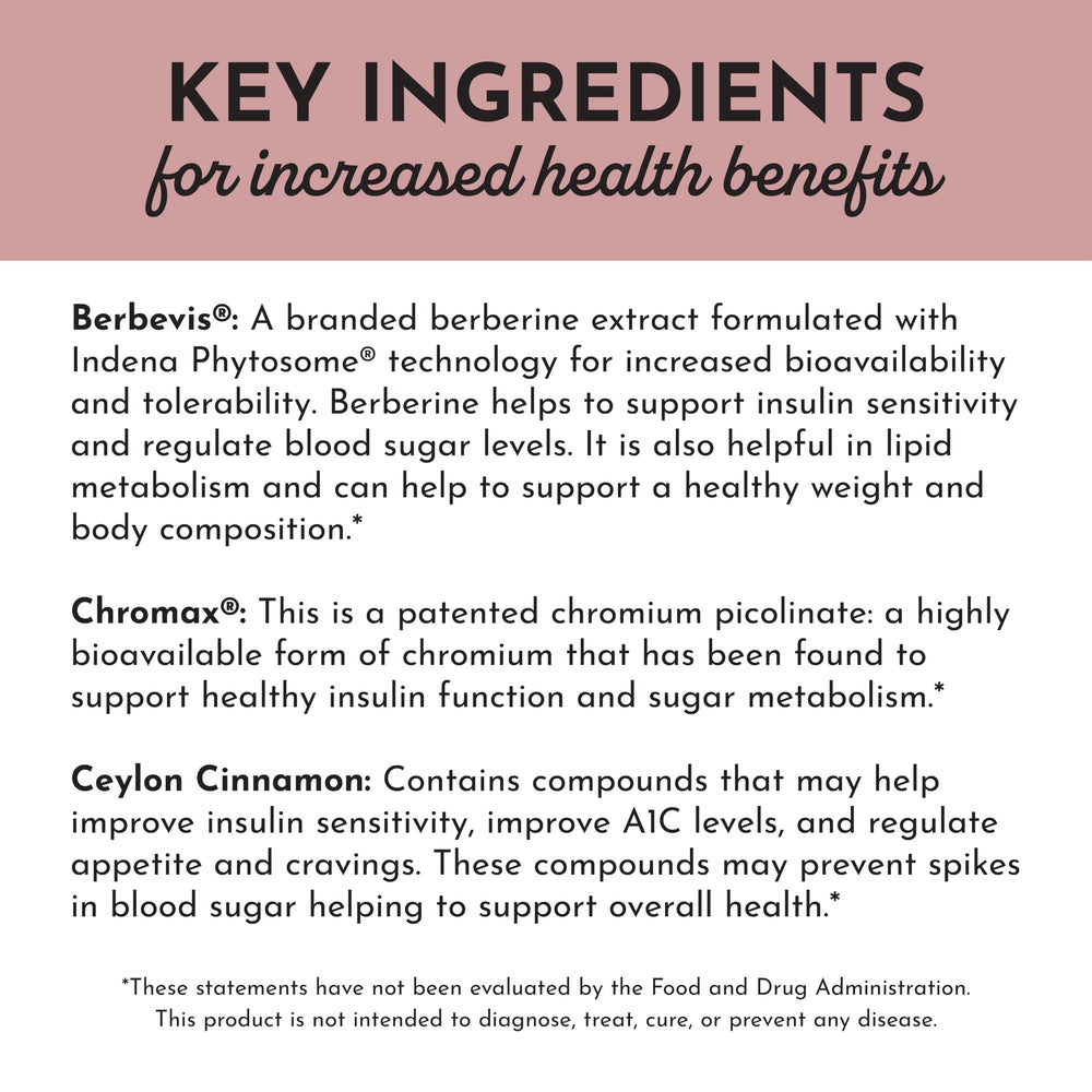 Just Ingredients Berberine Complex capsules with glass and water for meals.