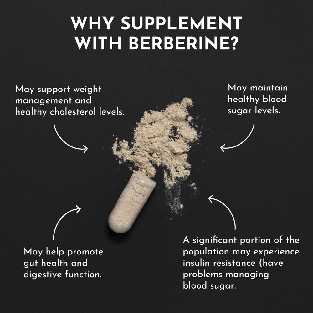 Just Ingredients Berberine Complex label details with third-party testing.
