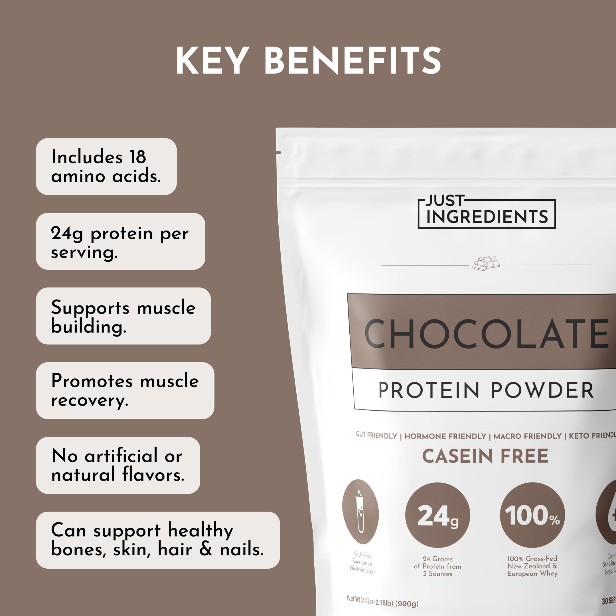 Just Ingredients label closeup with transparent ingredient list
