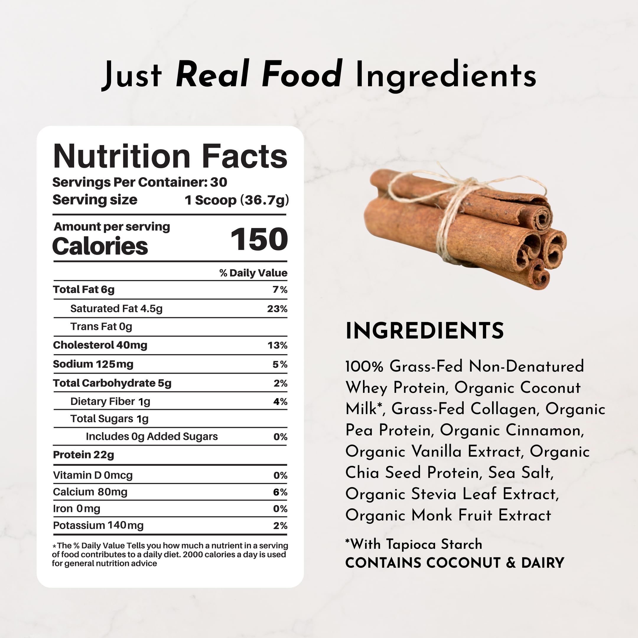 JUST INGREDIENTS gluten-free and soy-free packaging label