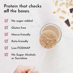 JUST INGREDIENTS gums-free formula bag detail communicates smooth texture without binders.