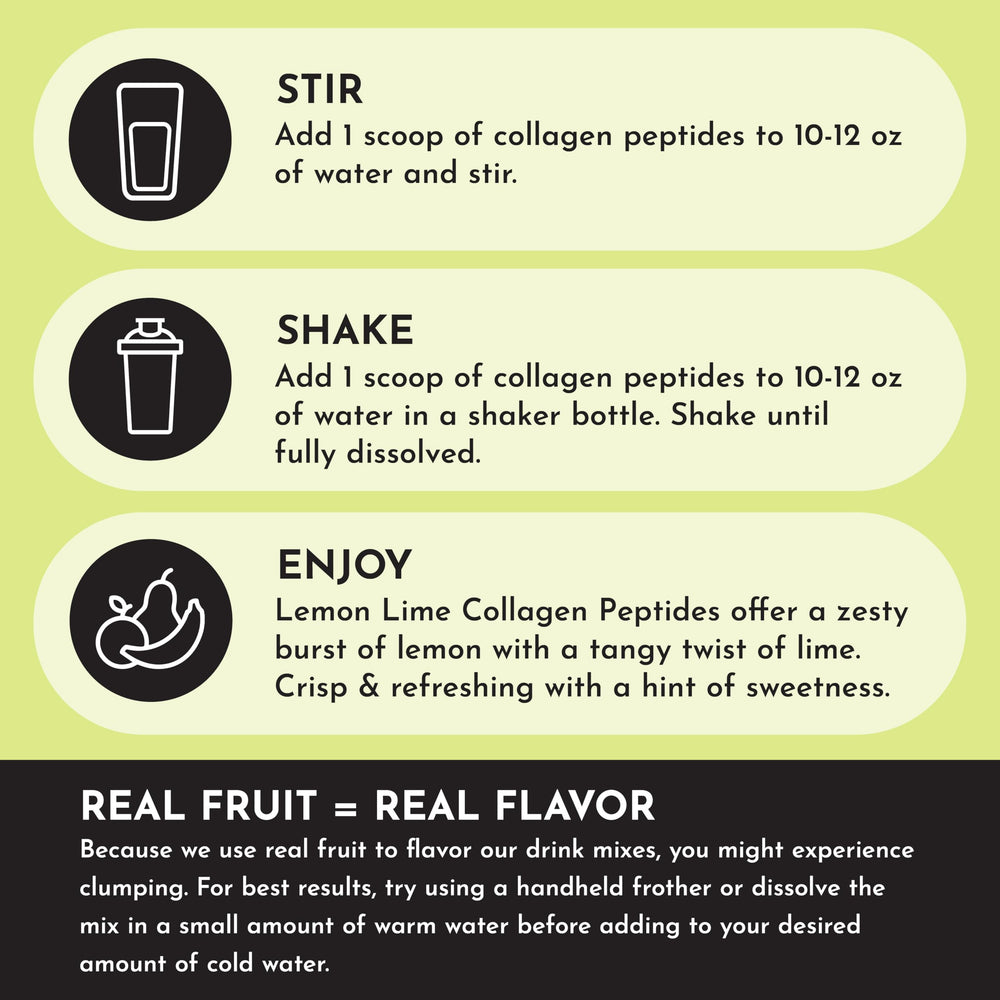 JUST INGREDIENTS Hydrolyzed collagen Types I & III; easier absorption for everyday wellness.