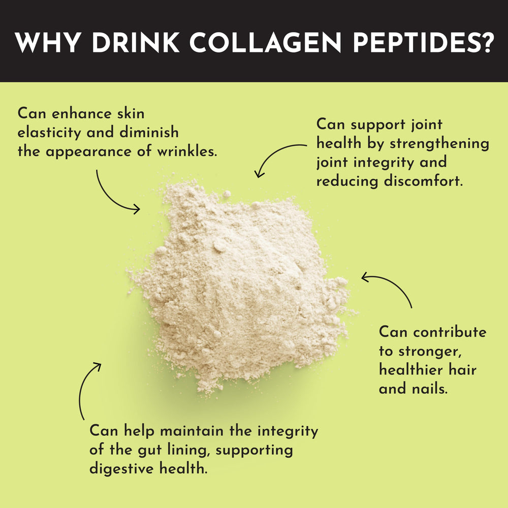 JUST INGREDIENTS Lemon Lime Collagen in water; flavorful way to stay hydrated.