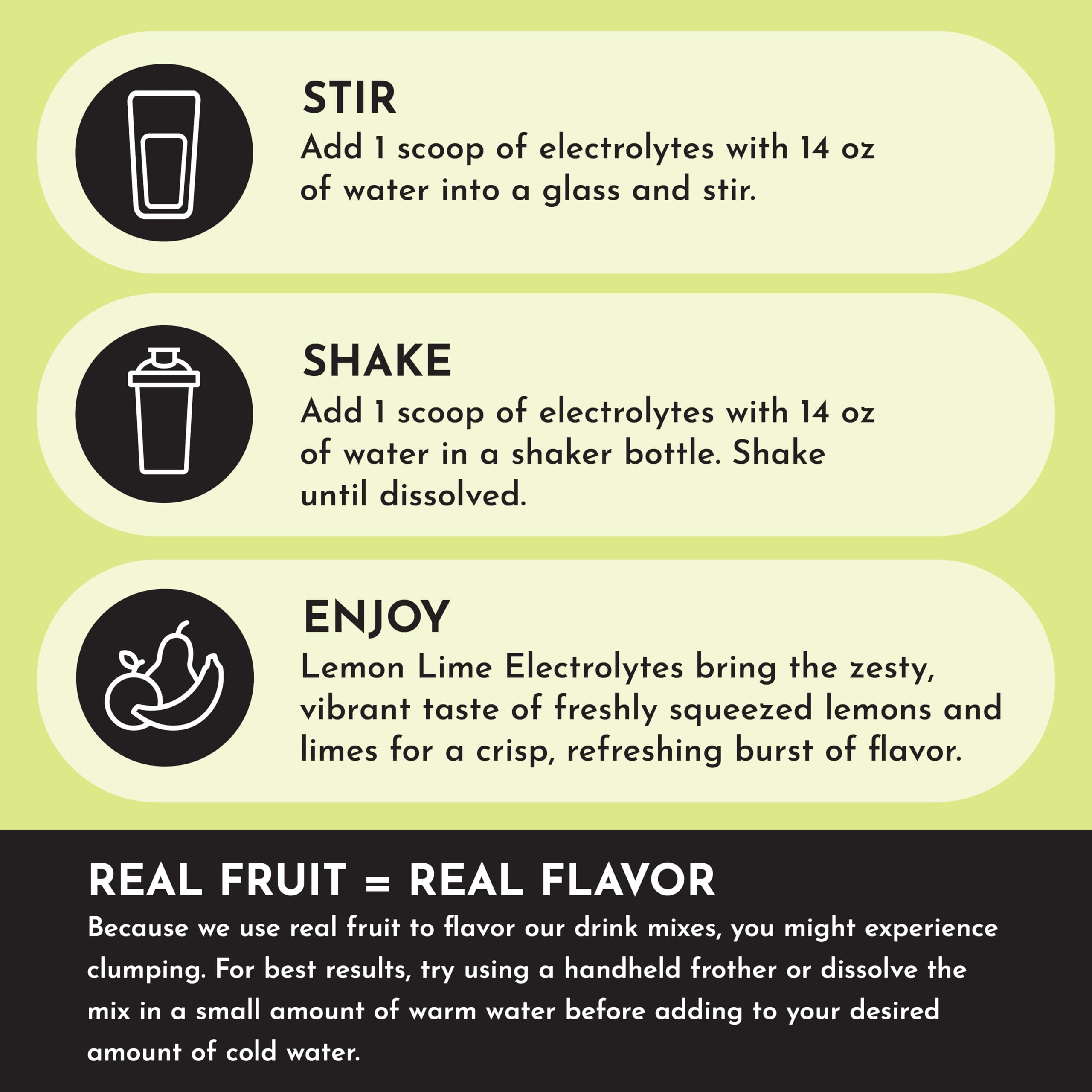 JUST INGREDIENTS Lemon Lime Electrolytes travel tub ready for workouts or trips.