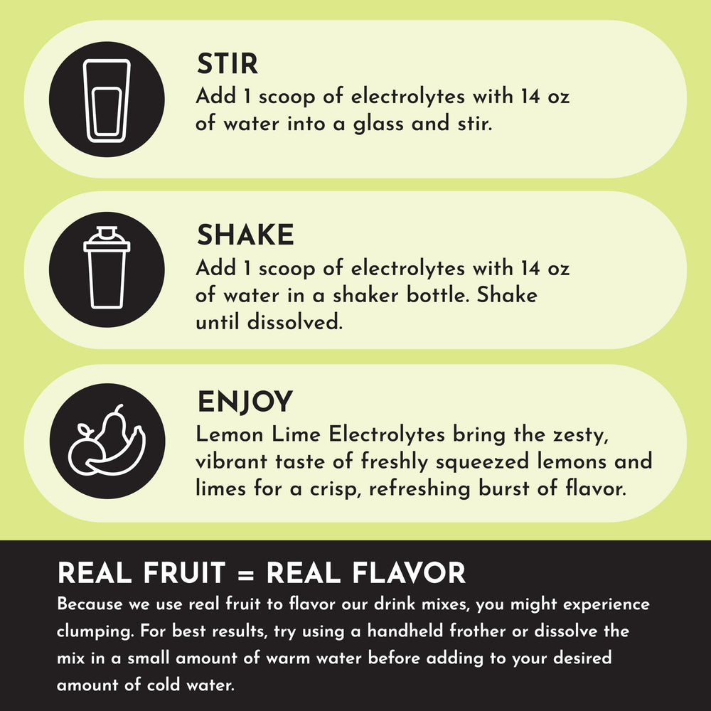 JUST INGREDIENTS Lemon Lime Electrolytes travel tub ready for workouts or trips.