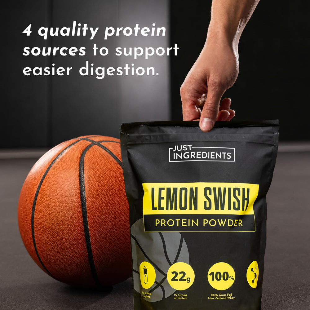 JUST INGREDIENTS Lemon Swish whey smoothie idea demonstrates versatile use
