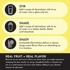 Lemonade Electrolytes dissolving in water for quick post-workout hydration by JUST INGREDIENTS.