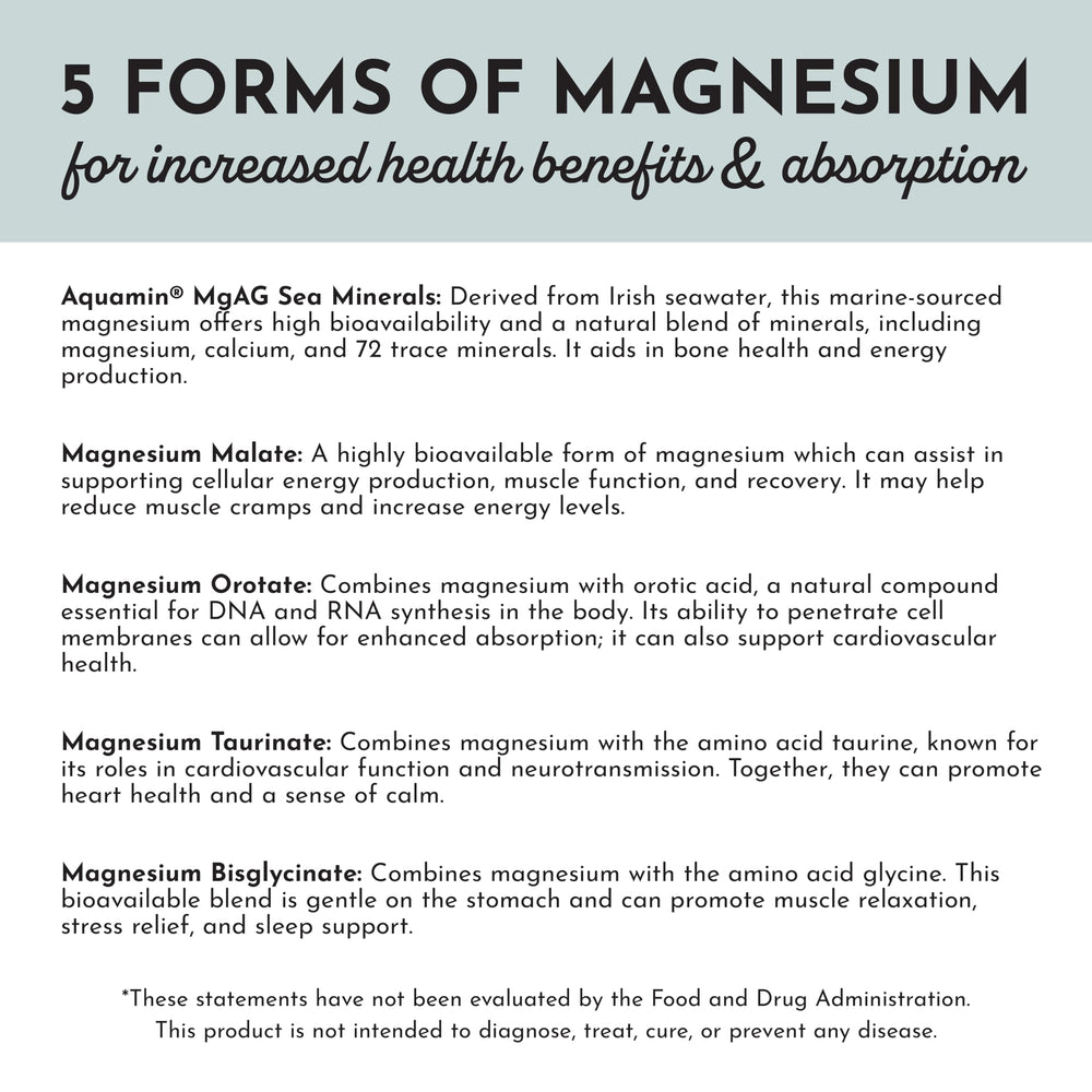 Just Ingredients Magnesium Complex night-time routine image suggests easier winding down.