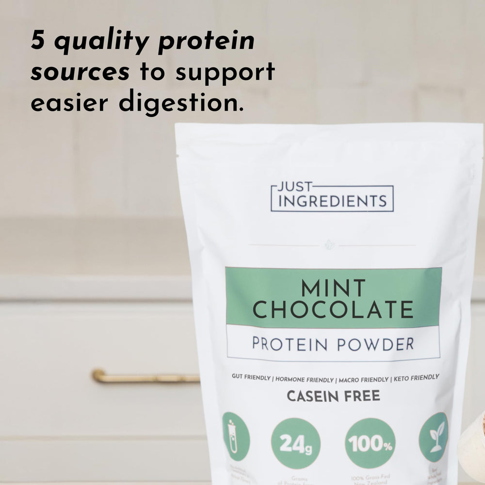 JUST INGREDIENTS Mint Chocolate Protein Powder oats baking scenario