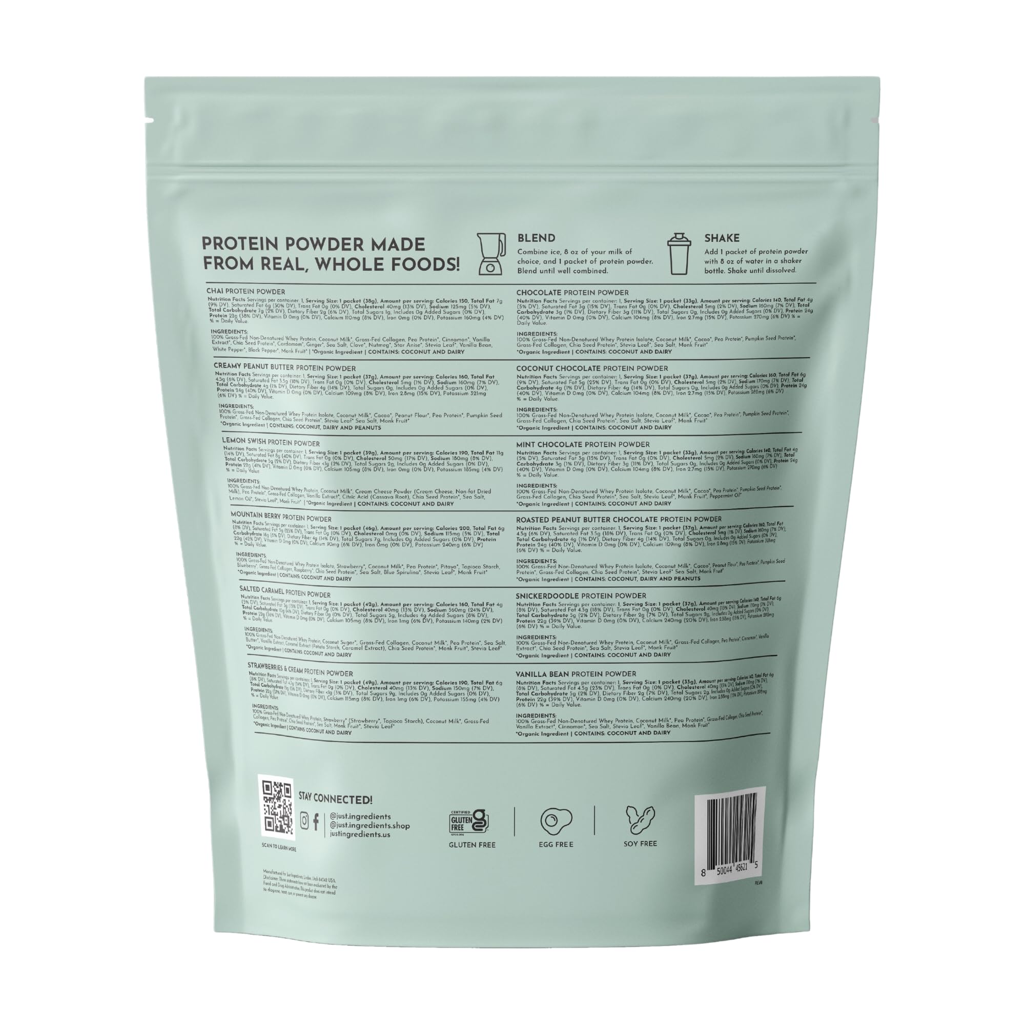 Just Ingredients New Zealand whey origin ensures a clean protein base