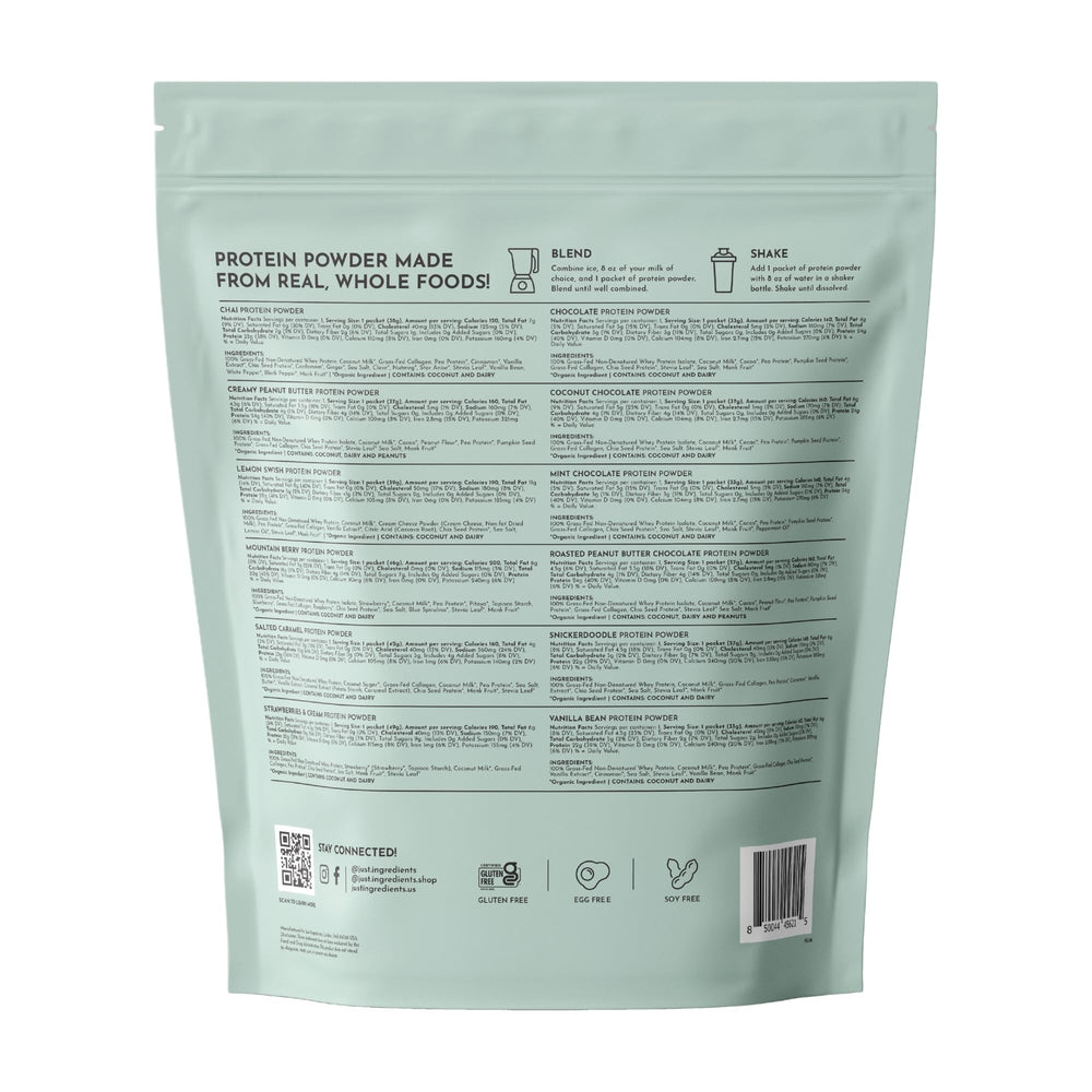 Just Ingredients New Zealand whey origin ensures a clean protein base