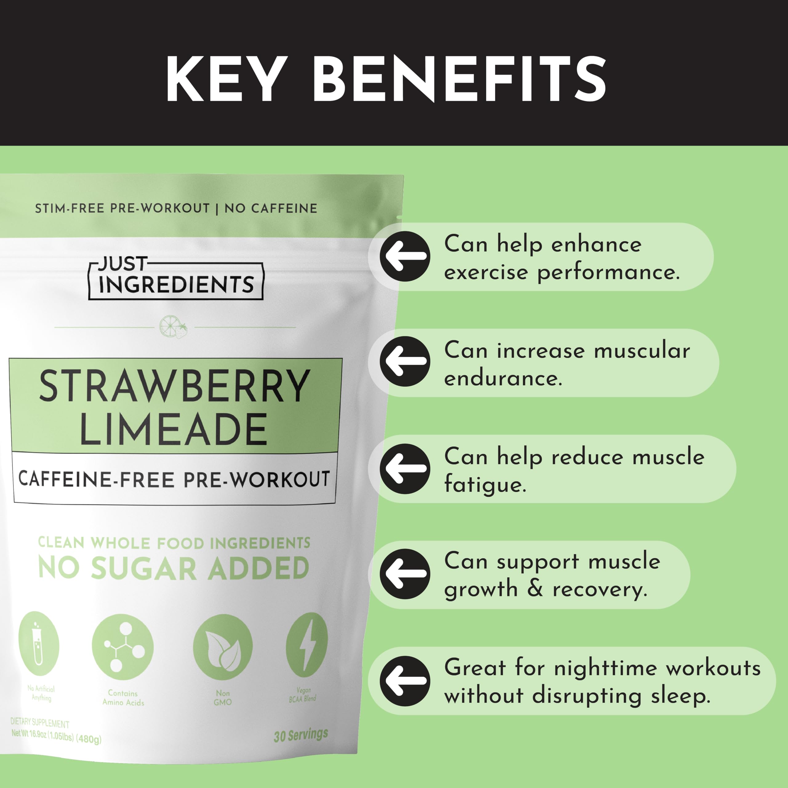 JUST INGREDIENTS organic ginseng image emphasizes balanced natural energy support