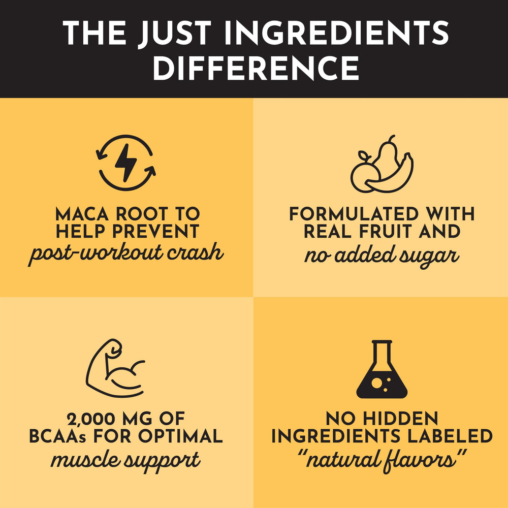 Just Ingredients Pre-Workout powder on a spoon ready for dosing.