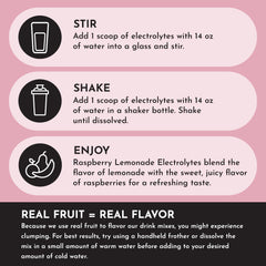 Just Ingredients Raspberry Lemonade Electrolytes scoop close-up for easy mixing.
