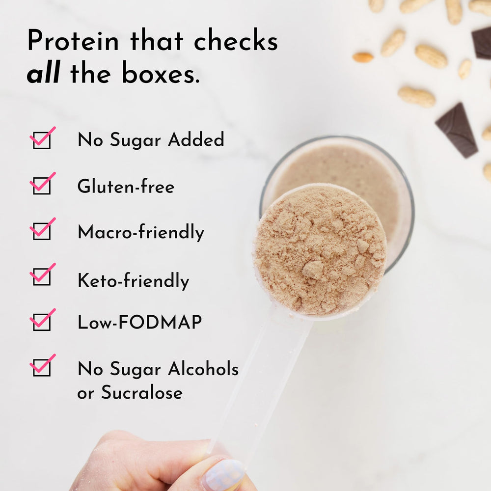 JUST INGREDIENTS Roasted Peanut Butter Chocolate Protein Powder baking bowl for versatile recipes