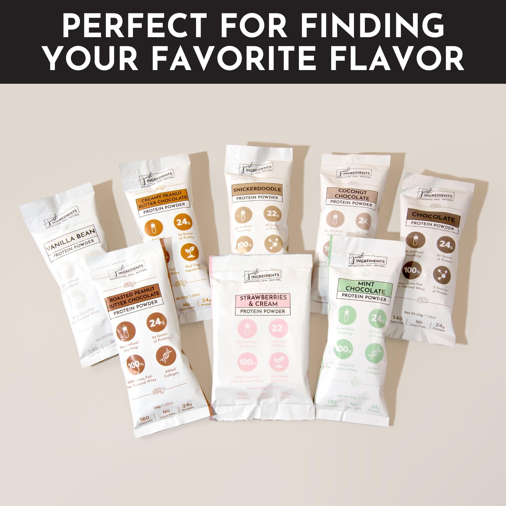 Just Ingredients powder shown for shakes and baked treats
