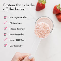 JUST INGREDIENTS Strawberries and Cream powder in smoothie demonstrates real flavor and versatility