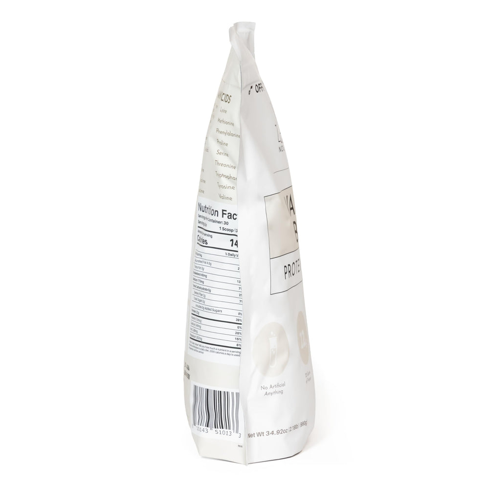 JUST INGREDIENTS Vanilla Bean Protein Powder with yogurt for a protein-rich snack