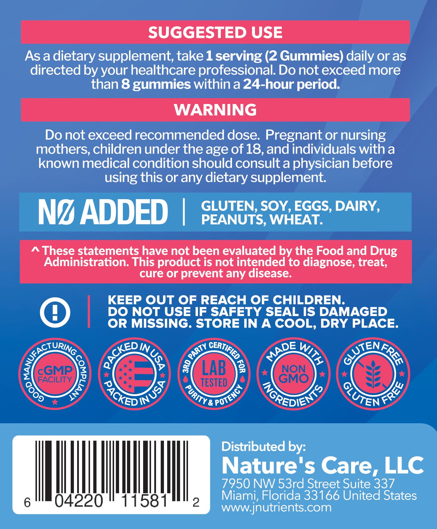 Gummies ready for daily use on morning routine with Just Nutrients.