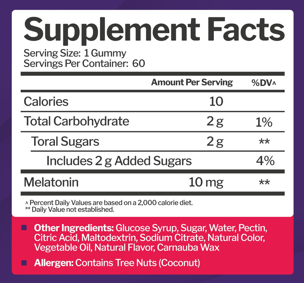 Just Nutrients melatonina 10 mg sin gluten y sin OMG para una opción limpia.