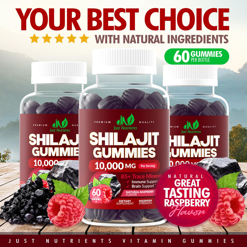 Just Nutrients Shilajit gummies non-GMO formula with no artificial colors
