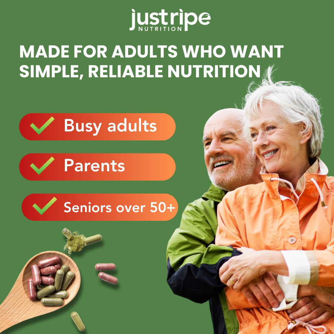 Just Ripe Nutrition energy-support bottle suggesting balanced vitality