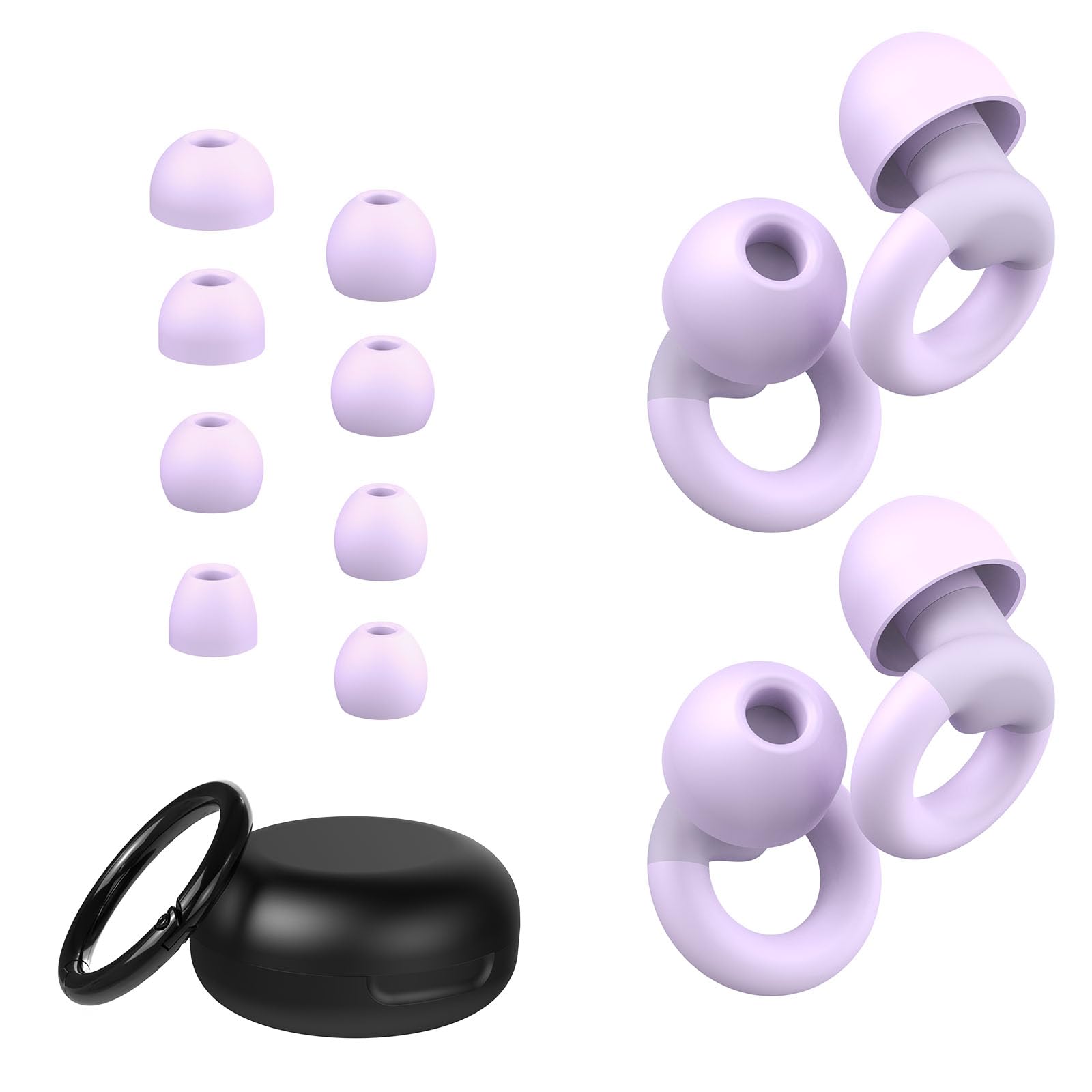 JUSTRVN ear plugs 2-pairs set reduces noise for better sleep.