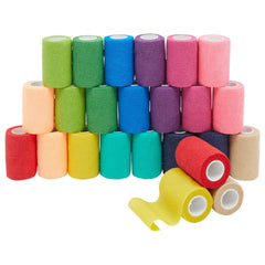 Juvale cohesive wrap packs shown: 24 multicolor rolls for versatile use