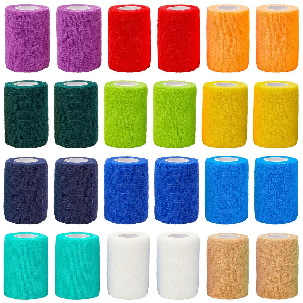 Juvale Vet Wrap 3-in-5yd roll closeup showing self-adherent stretch for versatile care