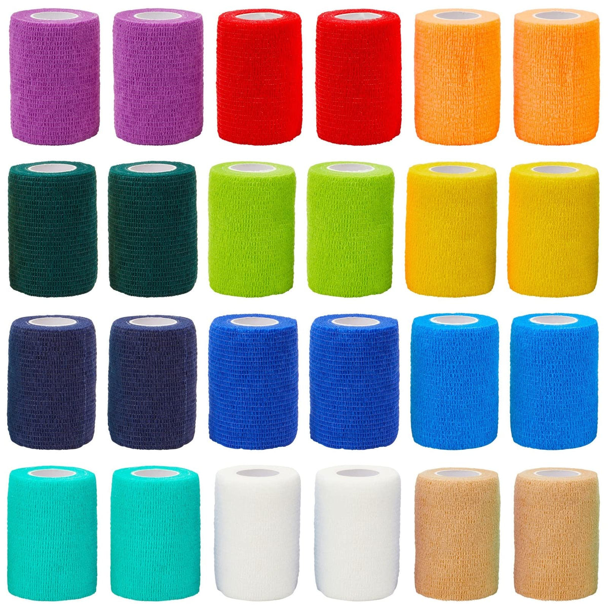 Juvale Vet Wrap 3-in-5yd roll closeup showing self-adherent stretch for versatile care