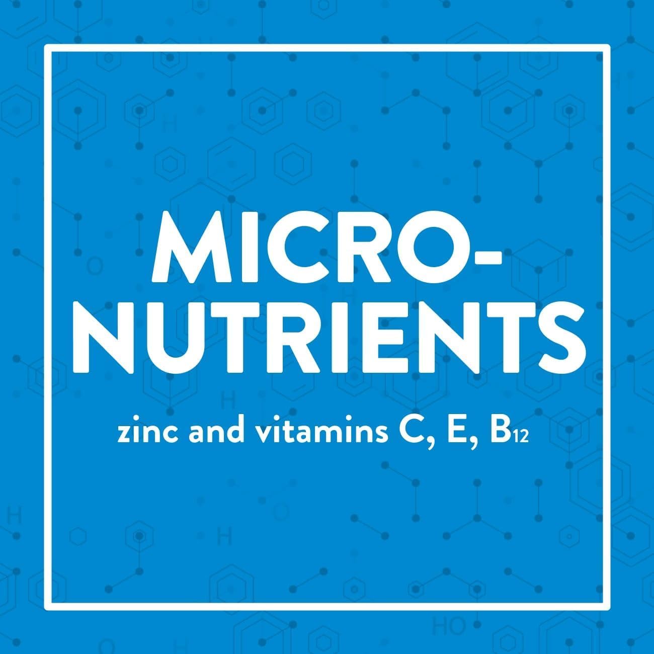 Juven micronutrients bottle showing zinc, vitamins C and E, B12.