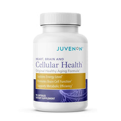 Juvenon Cellular Health bottle front view highlighting NAD+ support and daily vitality.