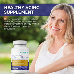 Juvenon Cellular Health brain tablets shown for focus and memory support