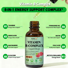 JUIWEFKK Vitamin B Complex liquid drops raspberry flavor boosts absorption and flavor