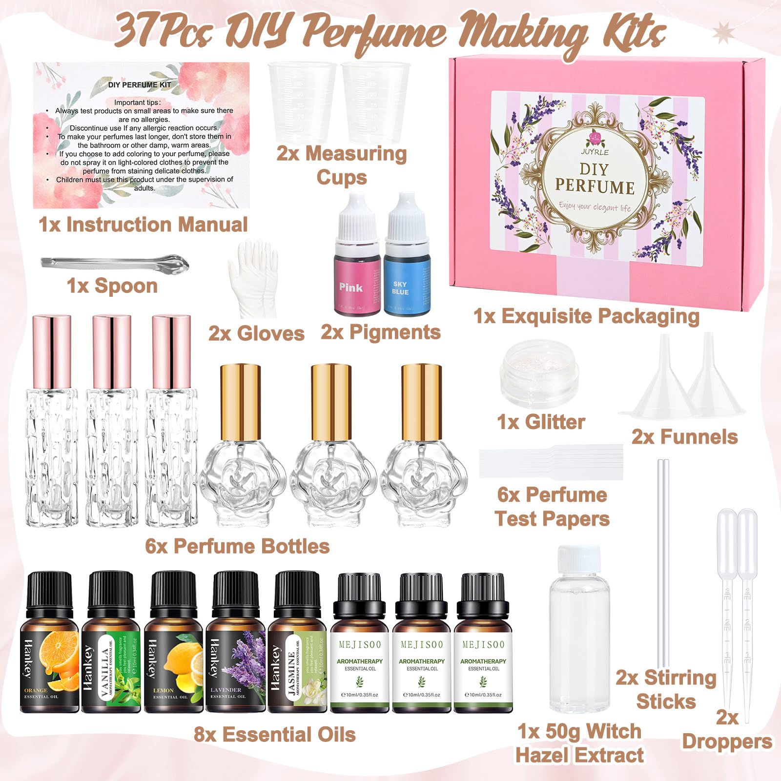 JUYRLE perfume bottles collection for mixing your own signature scents