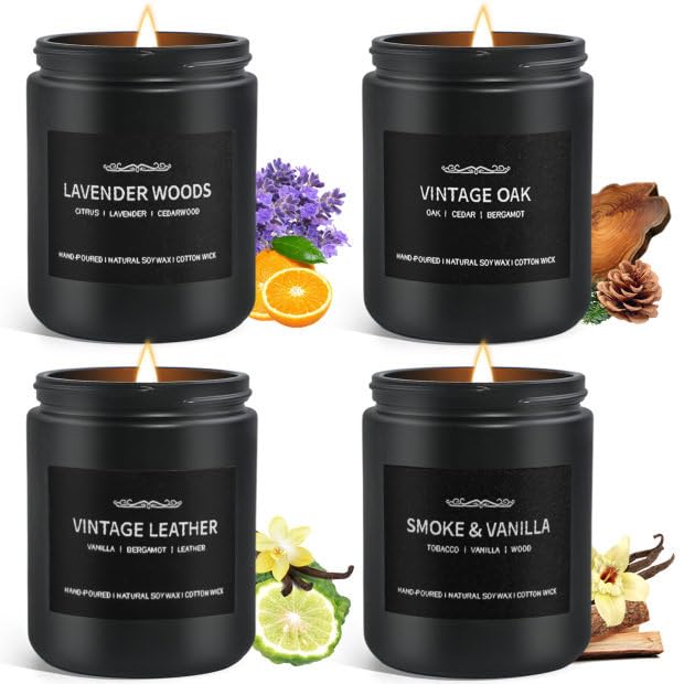 JXDLSQ men's candle gift box front view for premium gifting