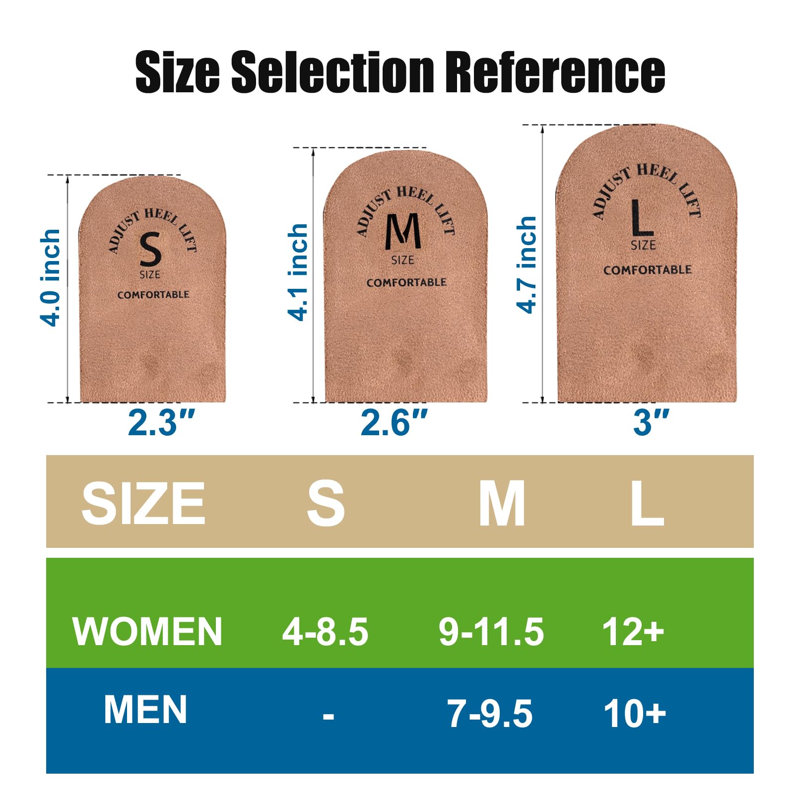 JXXAMZ33 2-pack heel lifts for women provides versatile use.