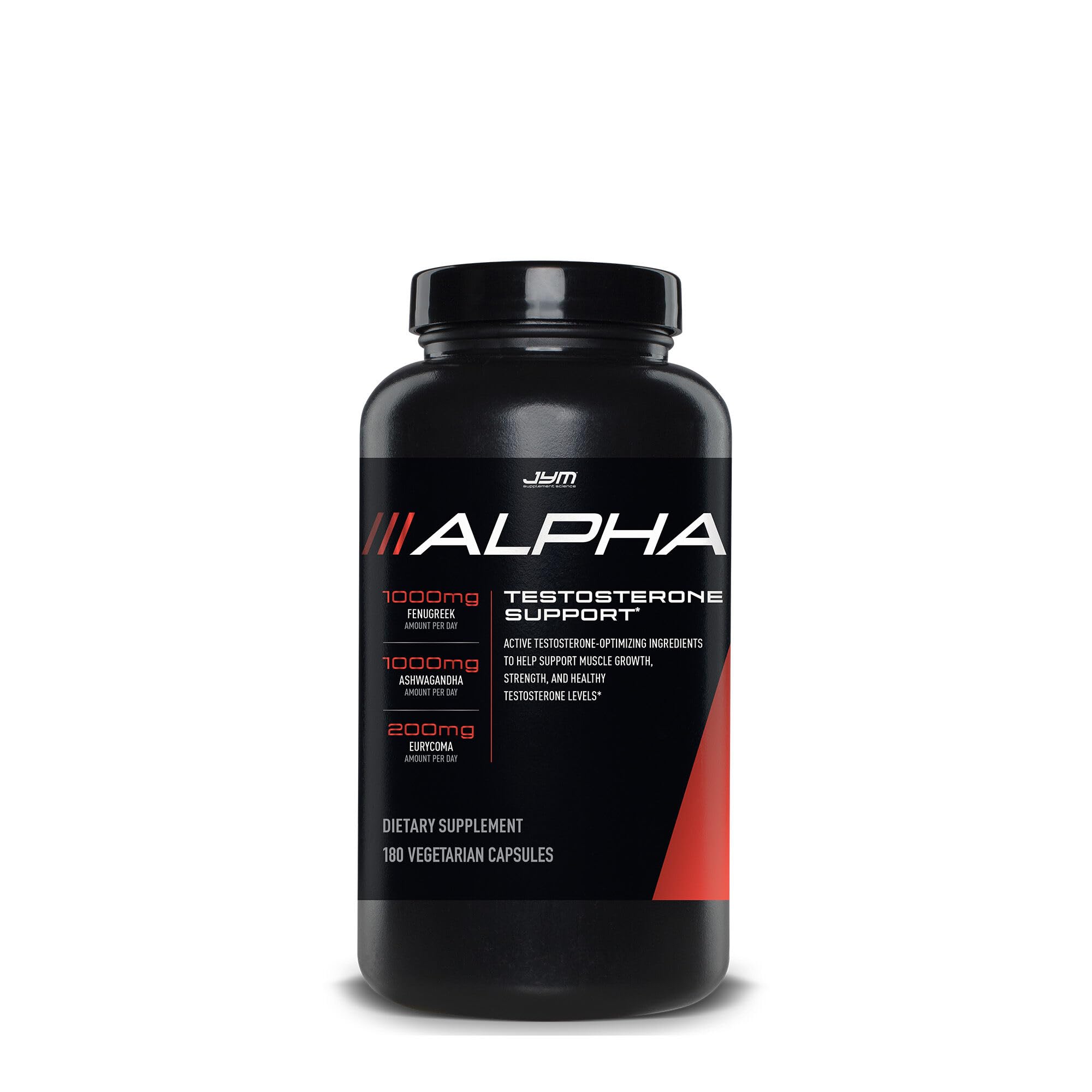 Alpha JYM bottle pour showing easy daily dosing for steady energy.