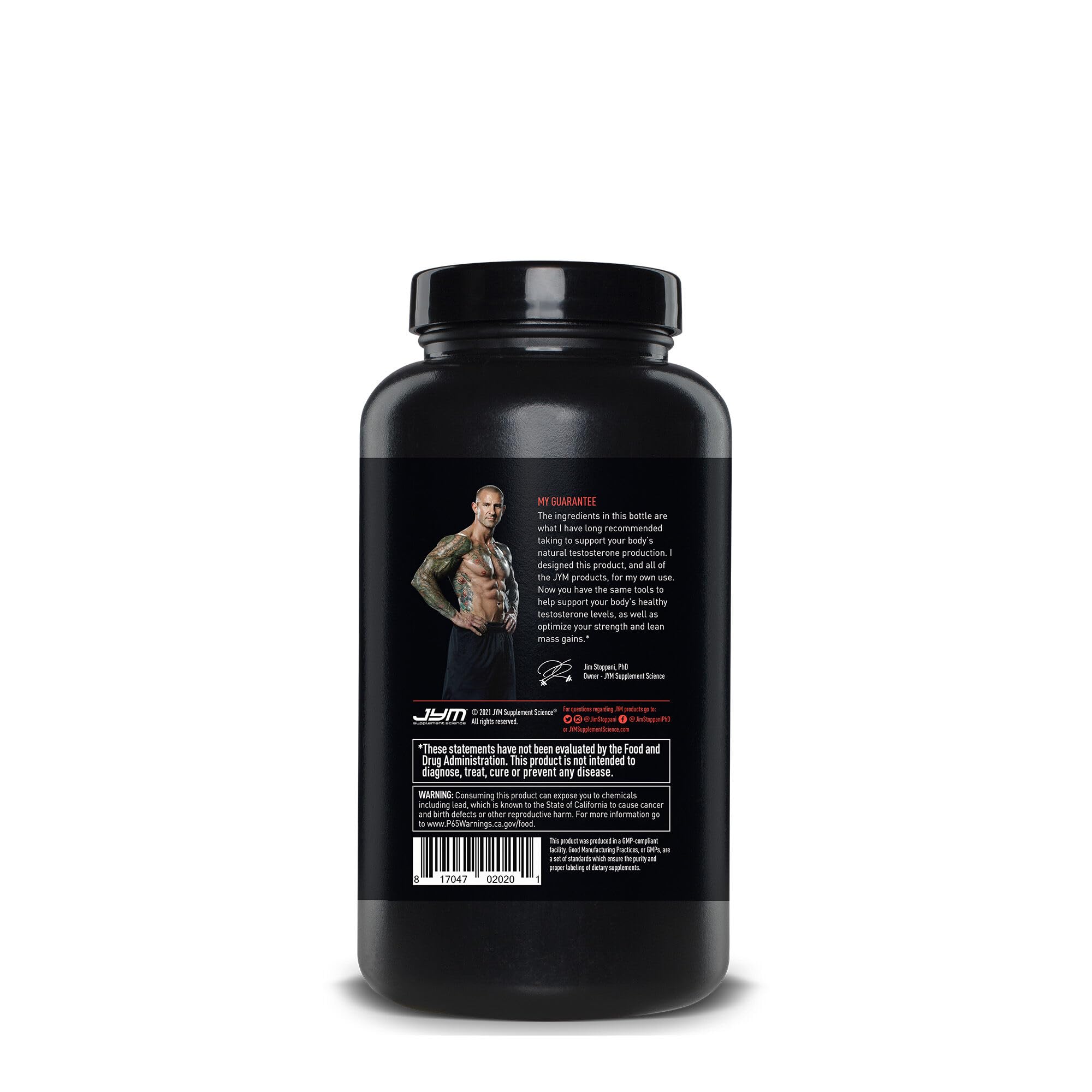 Alpha JYM label closeup highlighting transparent ingredients.