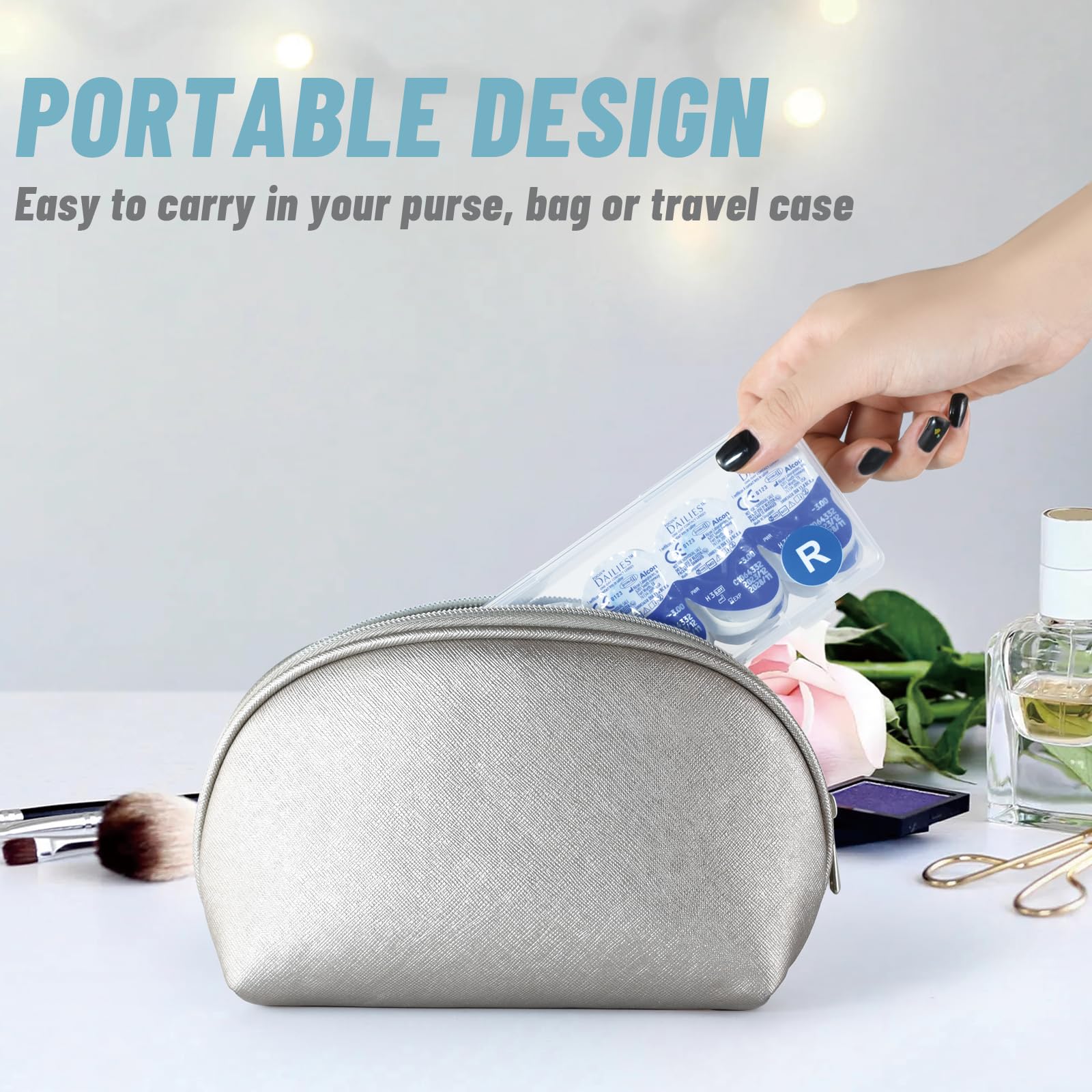 JynJyn clear travel case designed for on-the-go lens care
