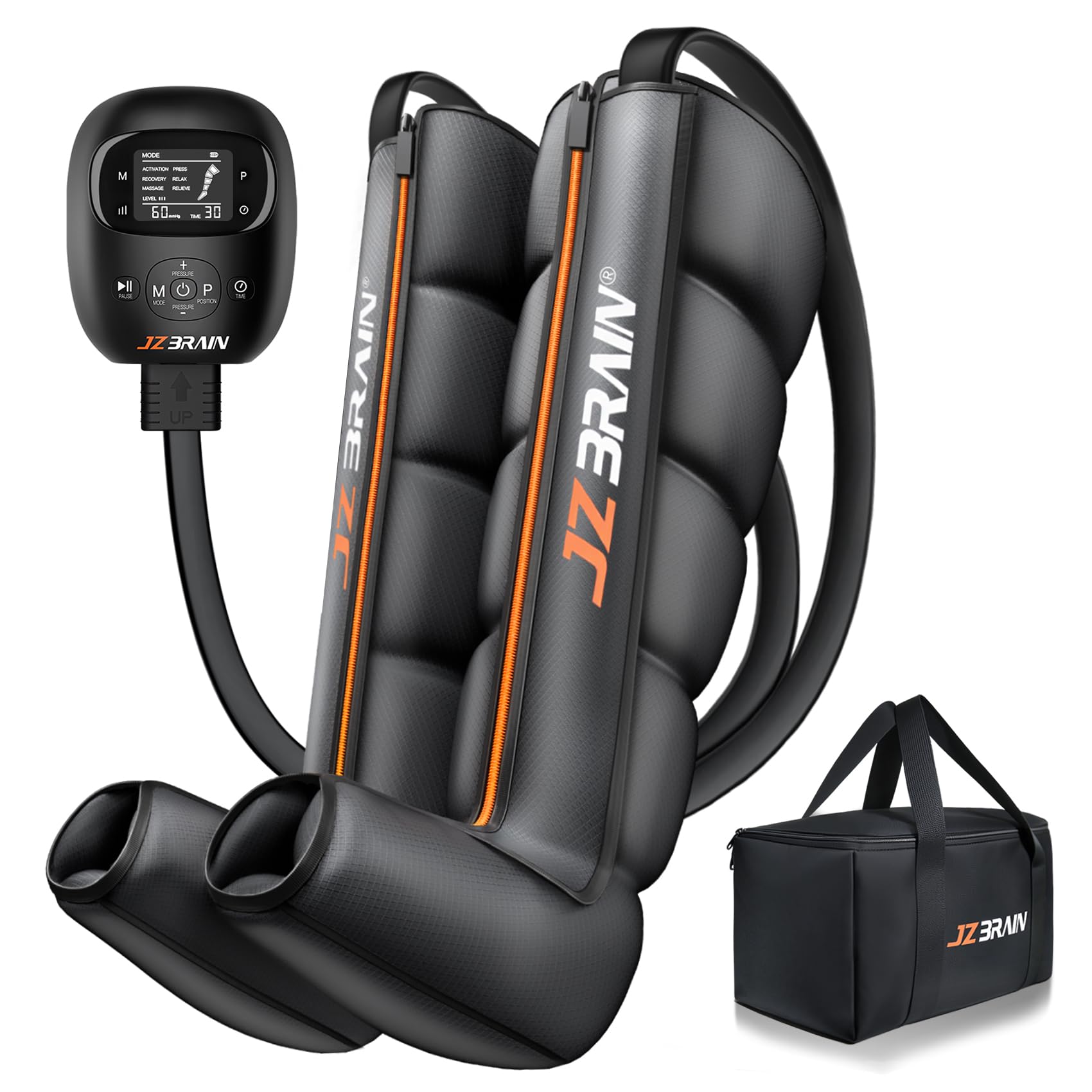 JZBRAIN air compression leg boot with full-coverage cuffs for circulation.