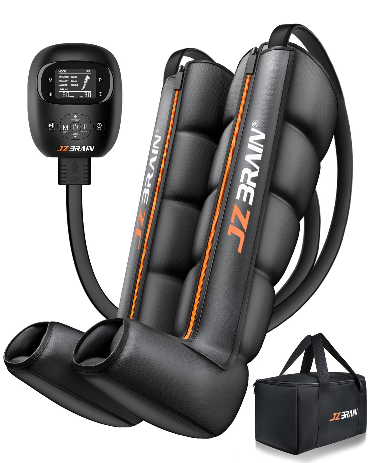 JZBRAIN air compression boots front view for full-leg relief.
