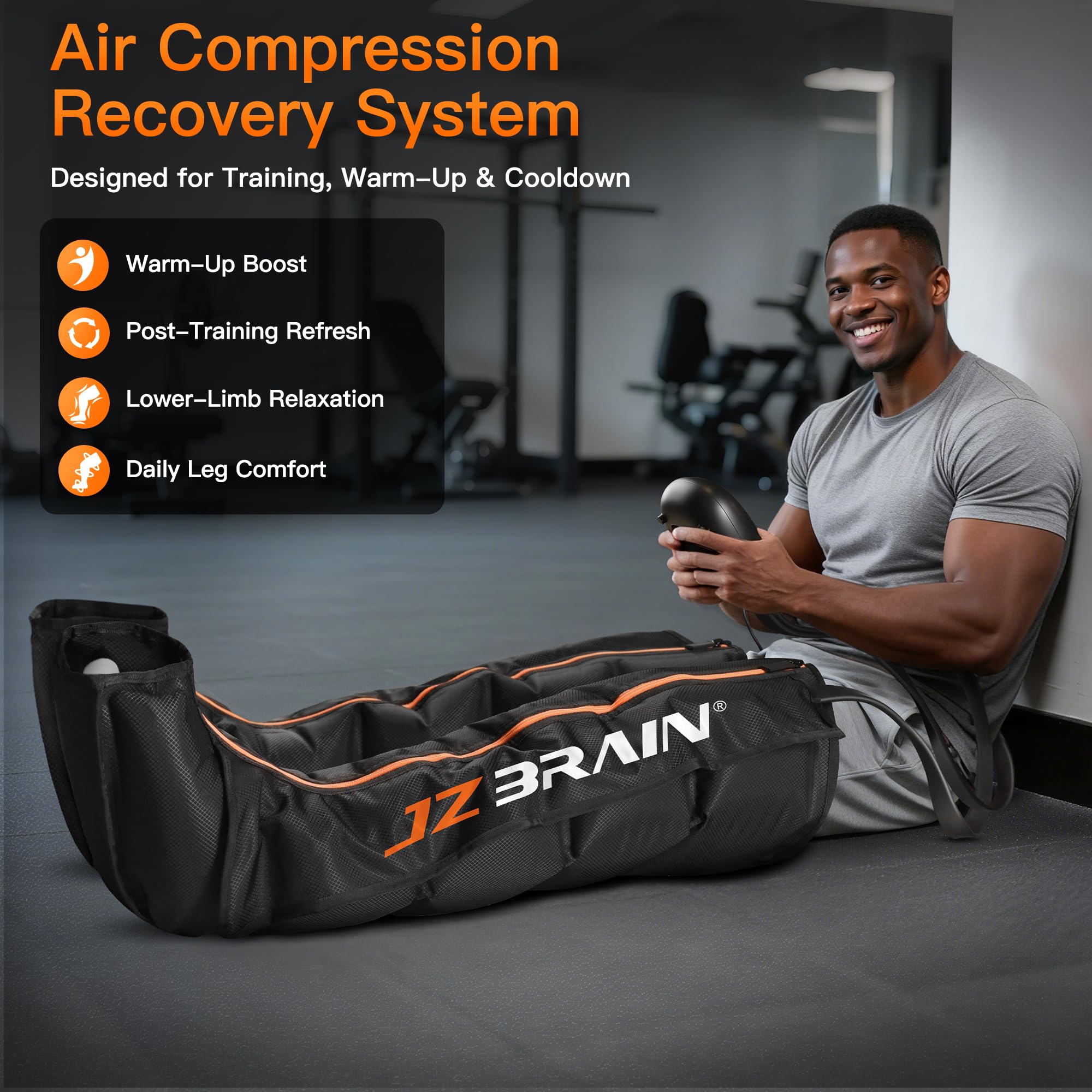 Front view of JZBRAIN boots showing wrap design and full-leg coverage.