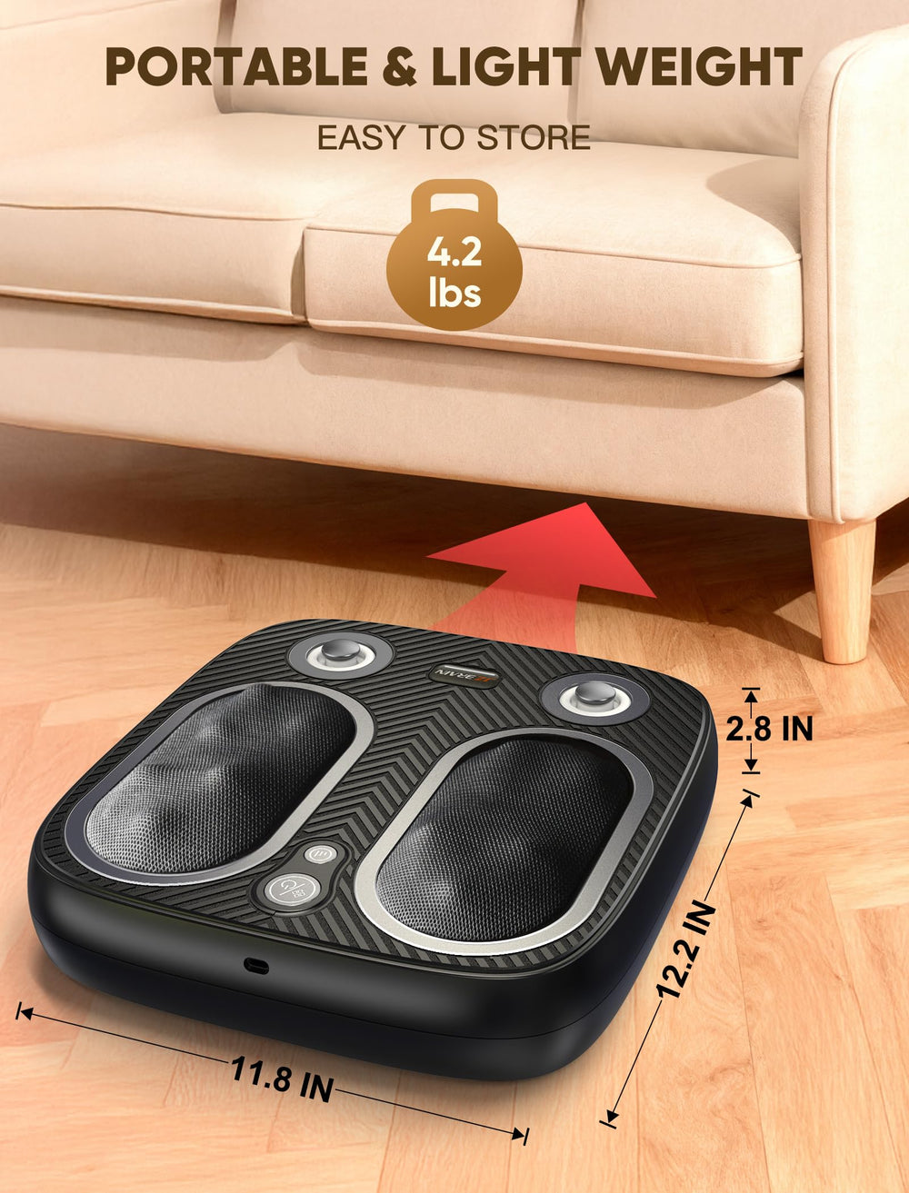 JZBRAIN compact design fits under furniture for daily use.