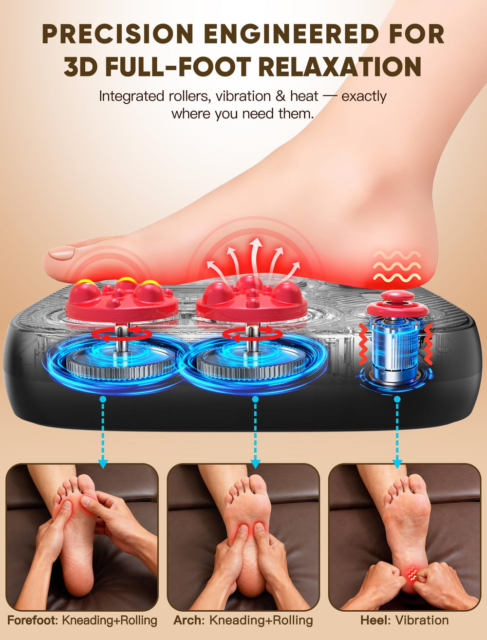 JZBRAIN heel vibration module provides rhythmic support during sessions.