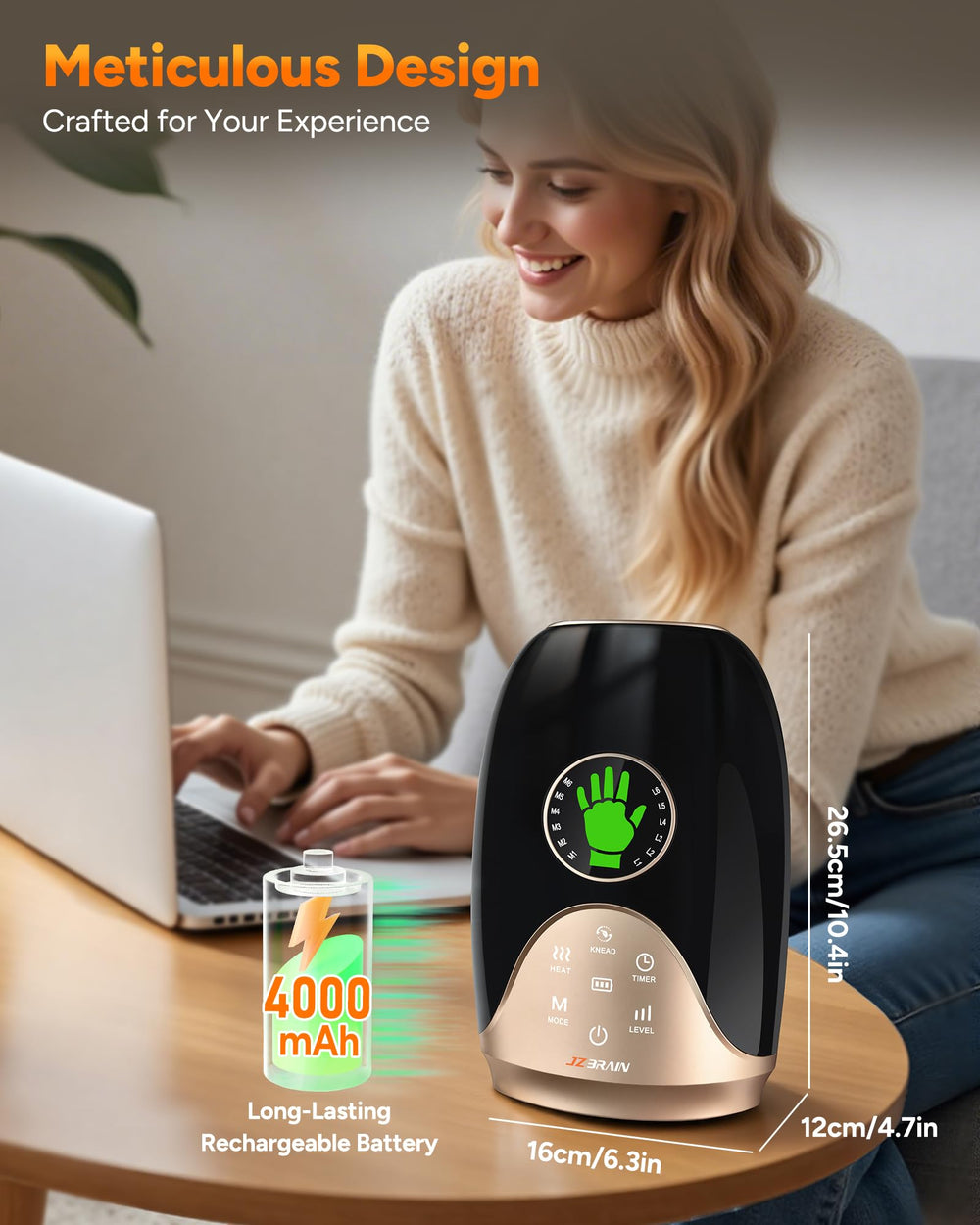 JZBRAIN cordless design enables portable use anywhere.