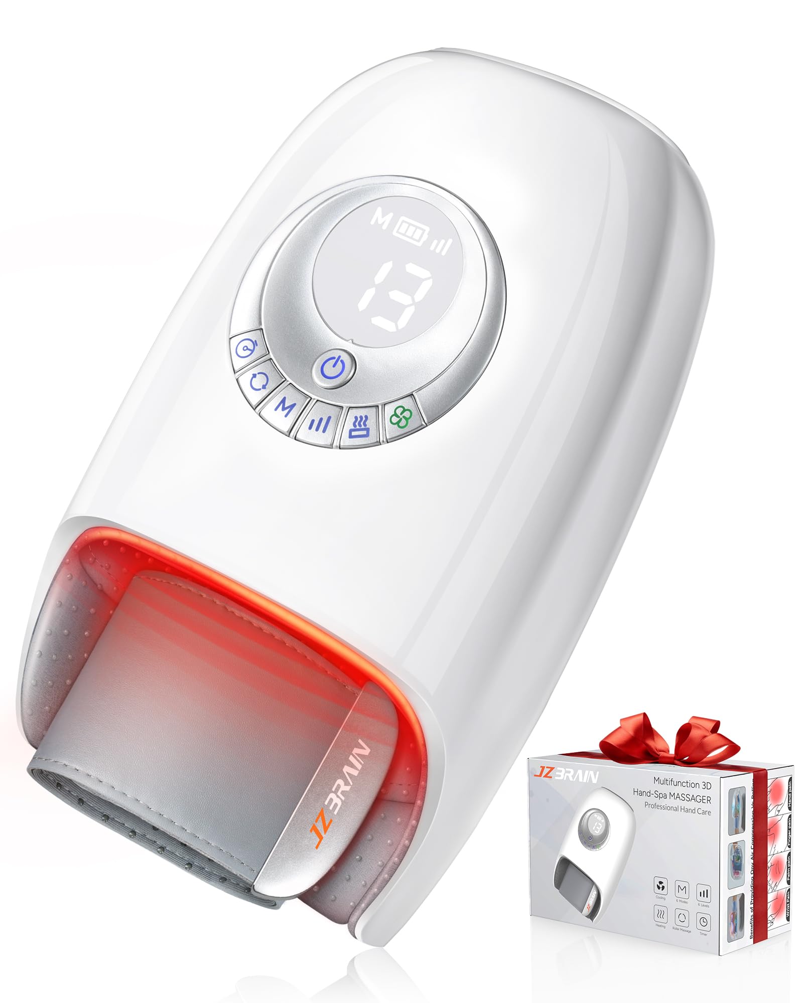 JZBRAIN Hand Massager front view with palm airbags providing targeted relaxation.
