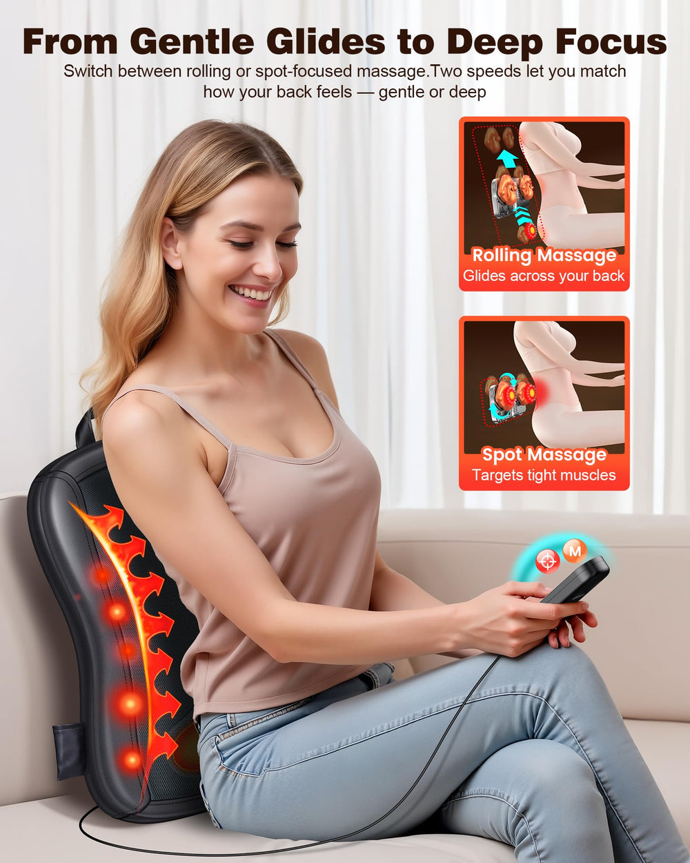 JZBRAIN Office-Use Back Massager rests on desk, enabling light relief during work breaks.