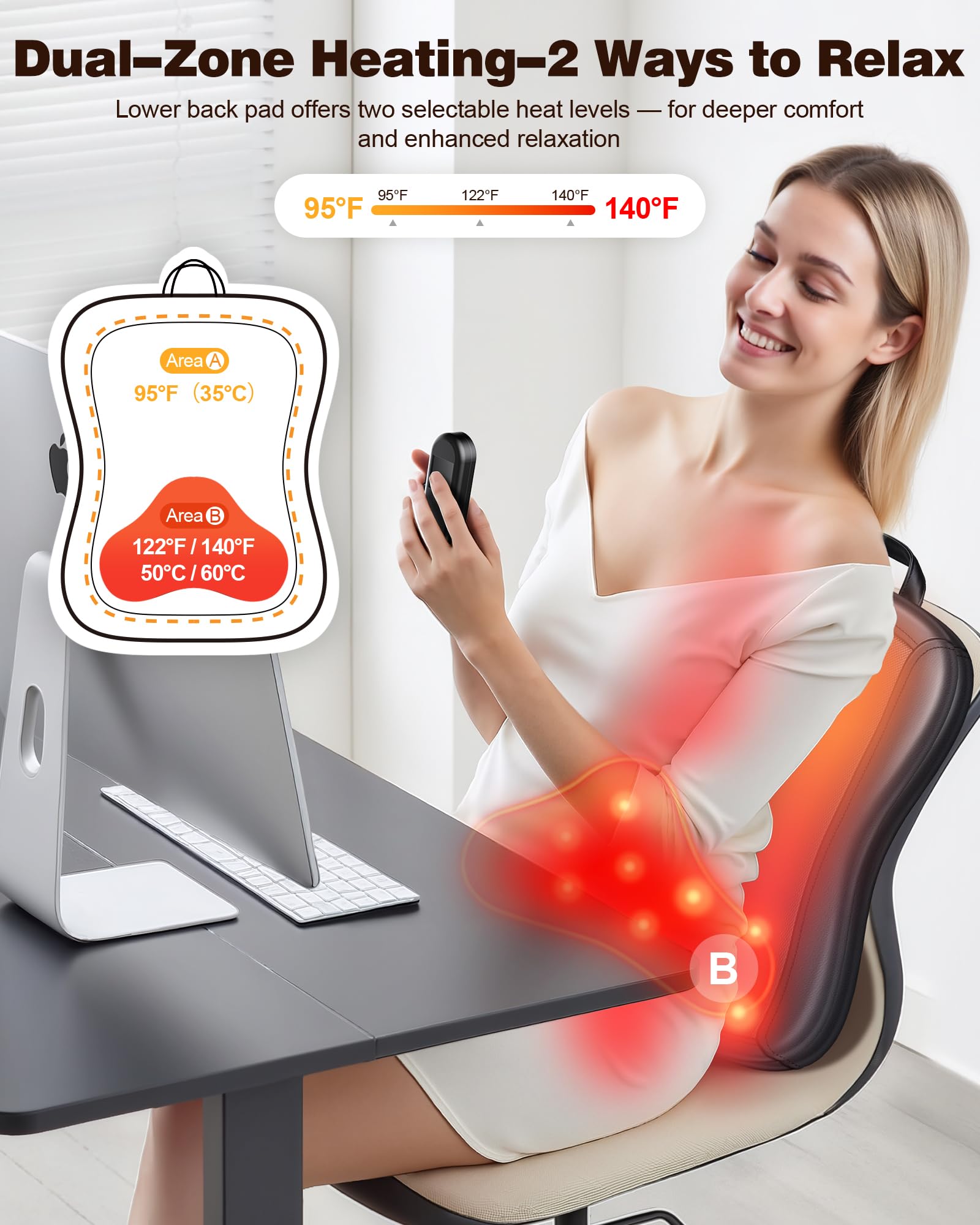 JZBRAIN Portable Back Massager with Heat travels easily in a bag for on-the-go relief.