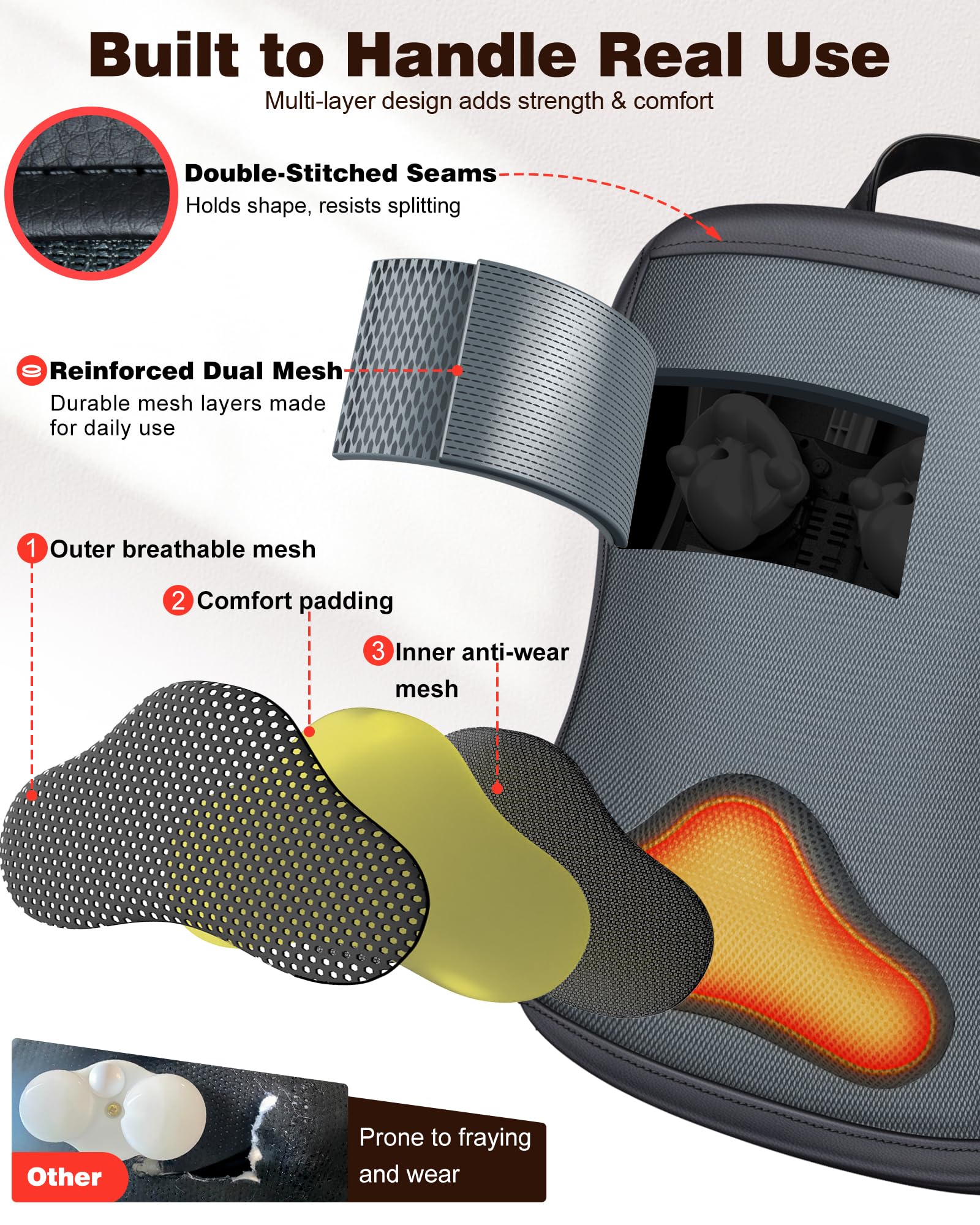 JZBRAIN Massage Roller Heads provide adjustable pressure for personalized back kneading sessions.